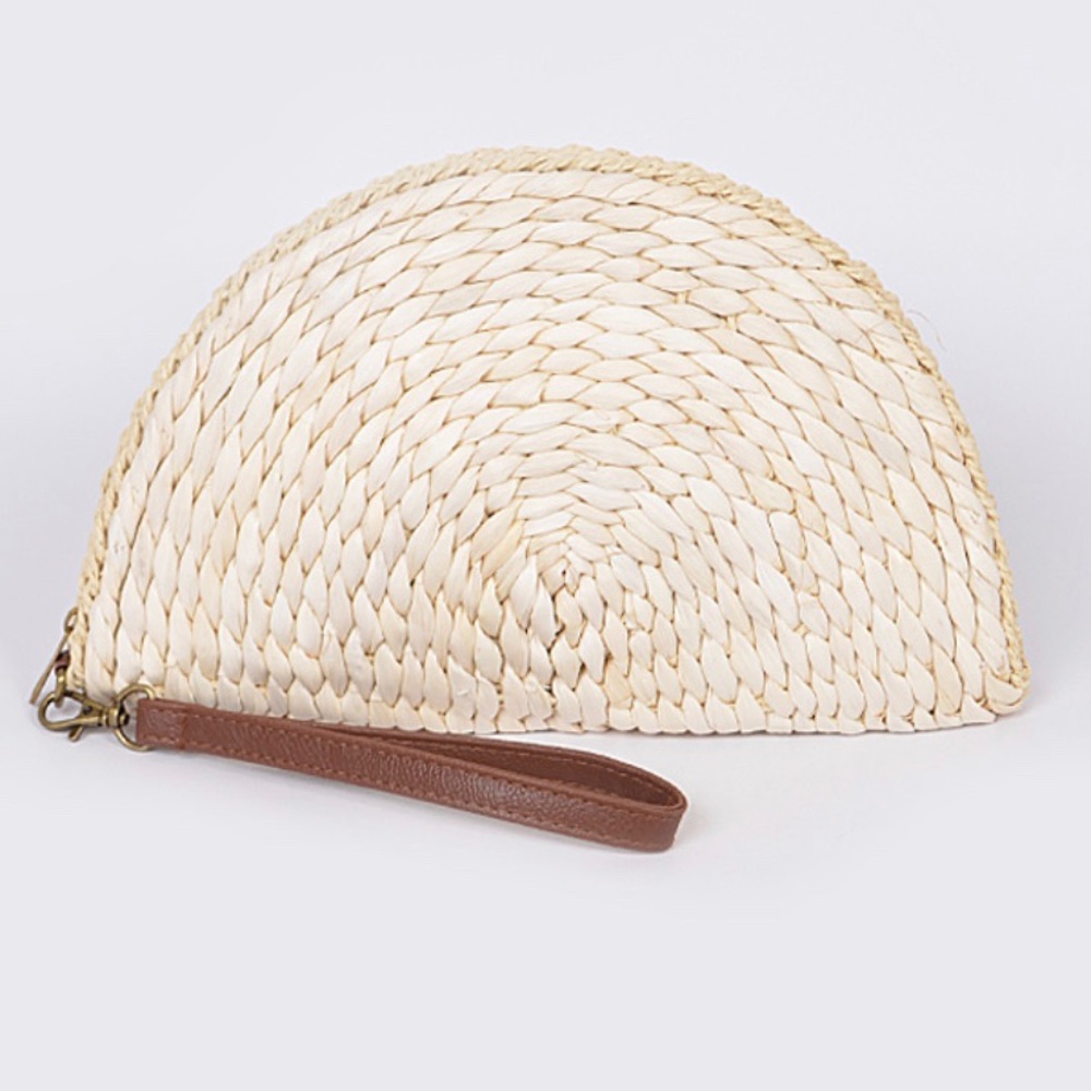 Wicker semi circle clutch